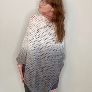 Sahalie Open-Weave Ombré Poncho